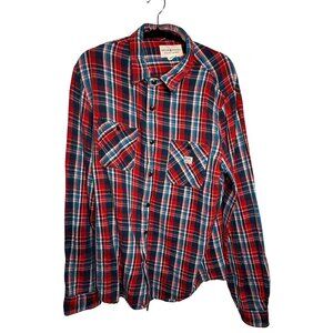 Denim & Supply Ralph Lauren Red Blue Plaid Flannel Shirt L – Vintage Workwear